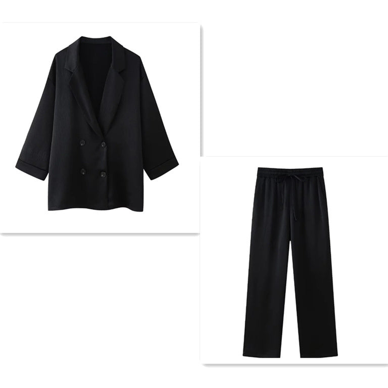 Elise – Ruffled Suit Jacket & Casual Trousers Set