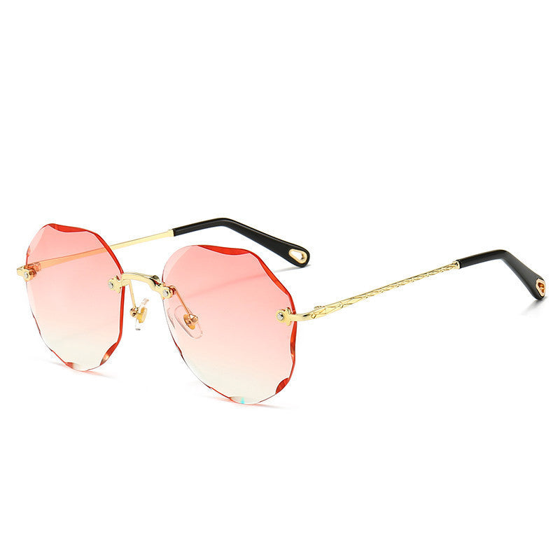 Olivie - Polygonal Rimless Sunglasses