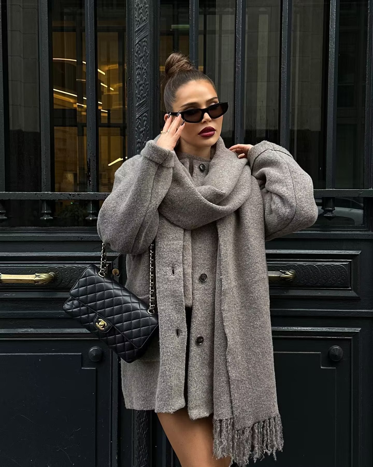 Amelia - Knitted Woolen Cape Coat