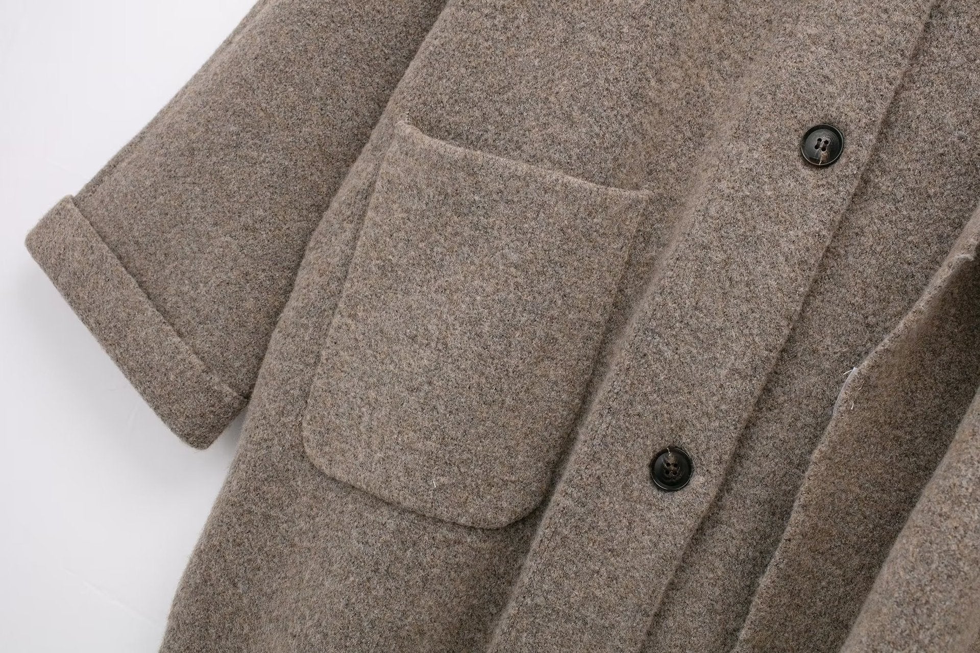 Amelia - Knitted Woolen Cape Coat