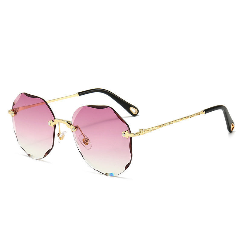 Olivie - Polygonal Rimless Sunglasses