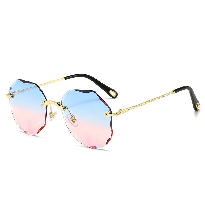 Olivie - Polygonal Rimless Sunglasses