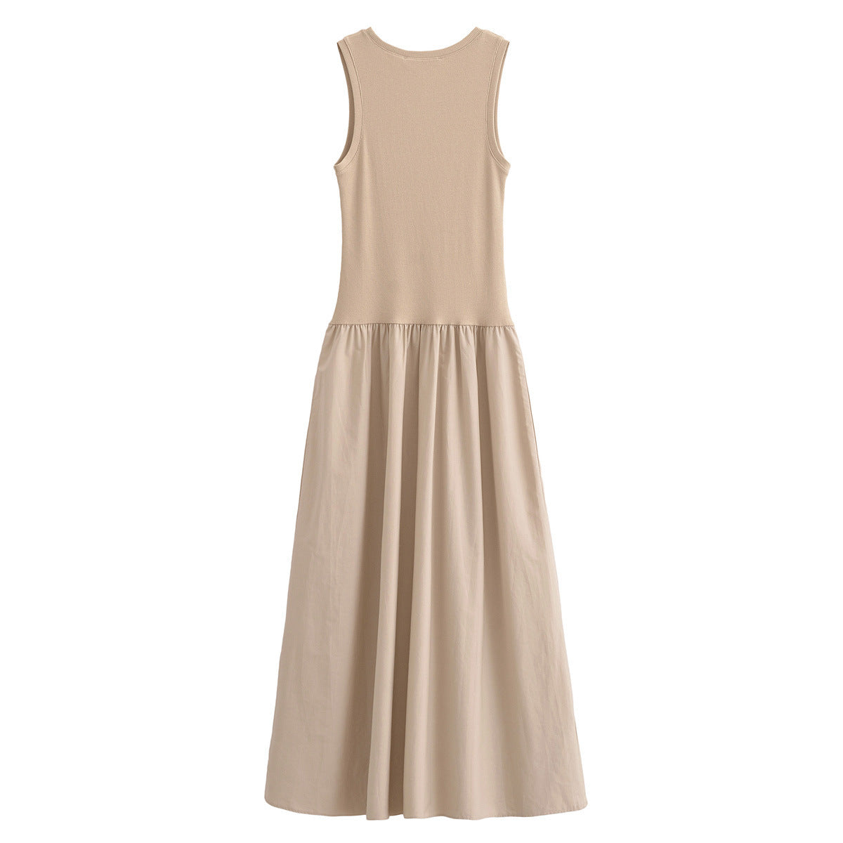 Elara – Two-Tone Long Patchwork Vest Dress