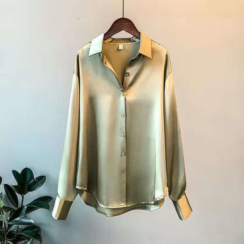 Nia – Women's Long-Sleeved Satin Shirt