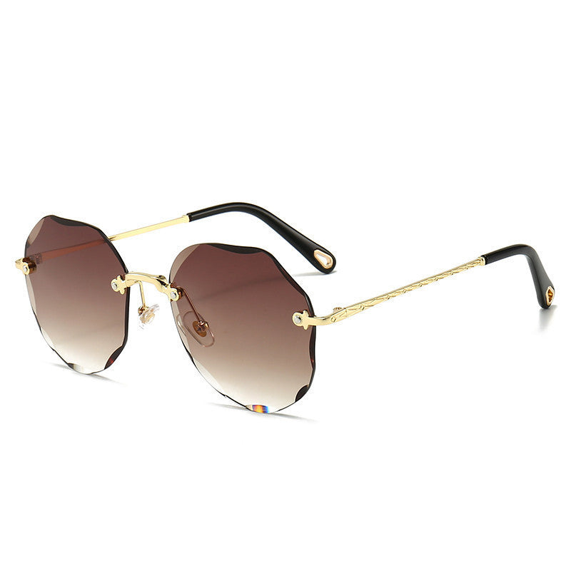 Olivie - Polygonal Rimless Sunglasses