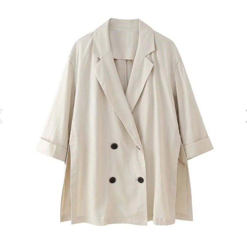Elise – Ruffled Suit Jacket & Casual Trousers Set
