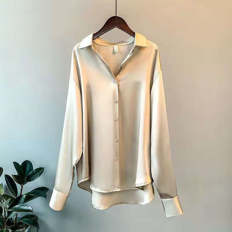 Nia – Women's Long-Sleeved Satin Shirt