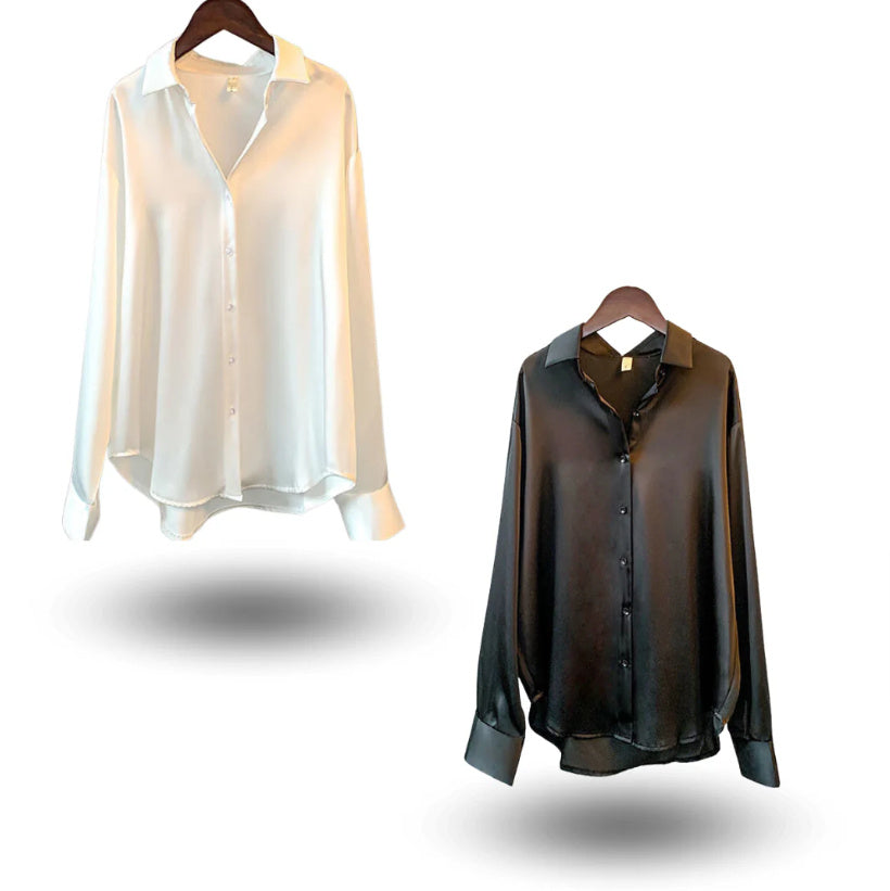 Nia – Women's Long-Sleeved Satin Shirt