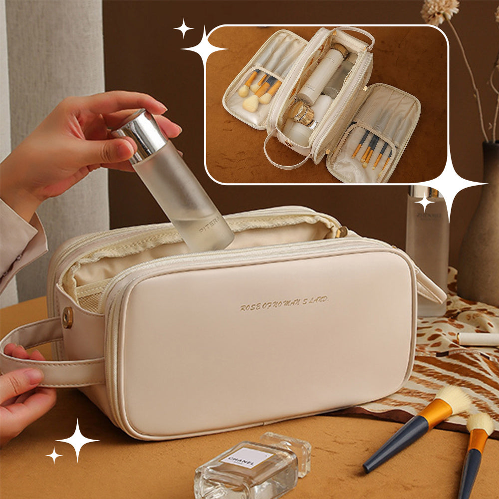 Luxe 3-Layer U-Shaped Cosmetic Bag