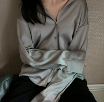 Nia – Women's Long-Sleeved Satin Shirt