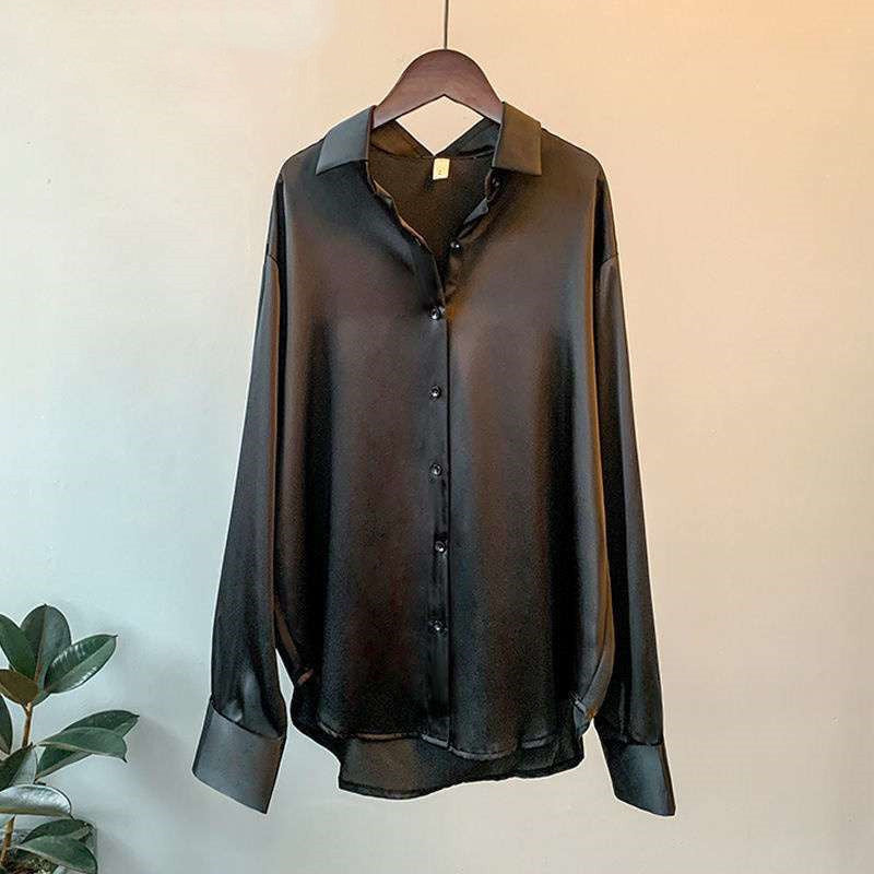 Nia – Women's Long-Sleeved Satin Shirt