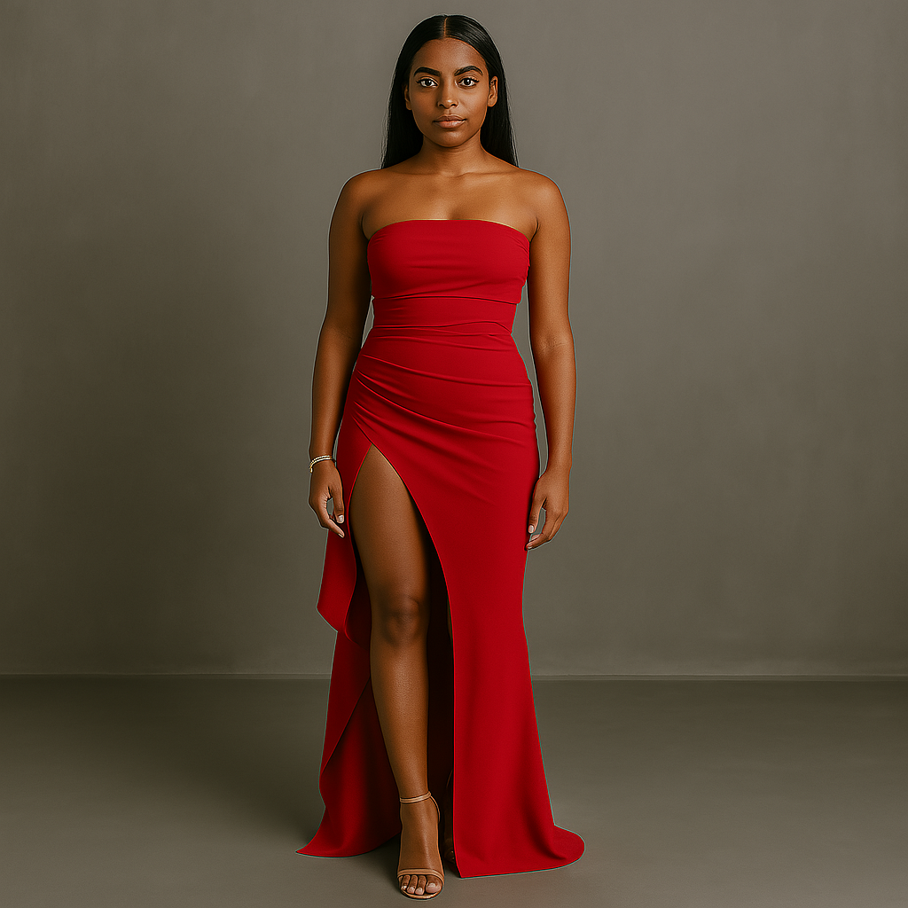 Casey - Strapless Split Long Dress