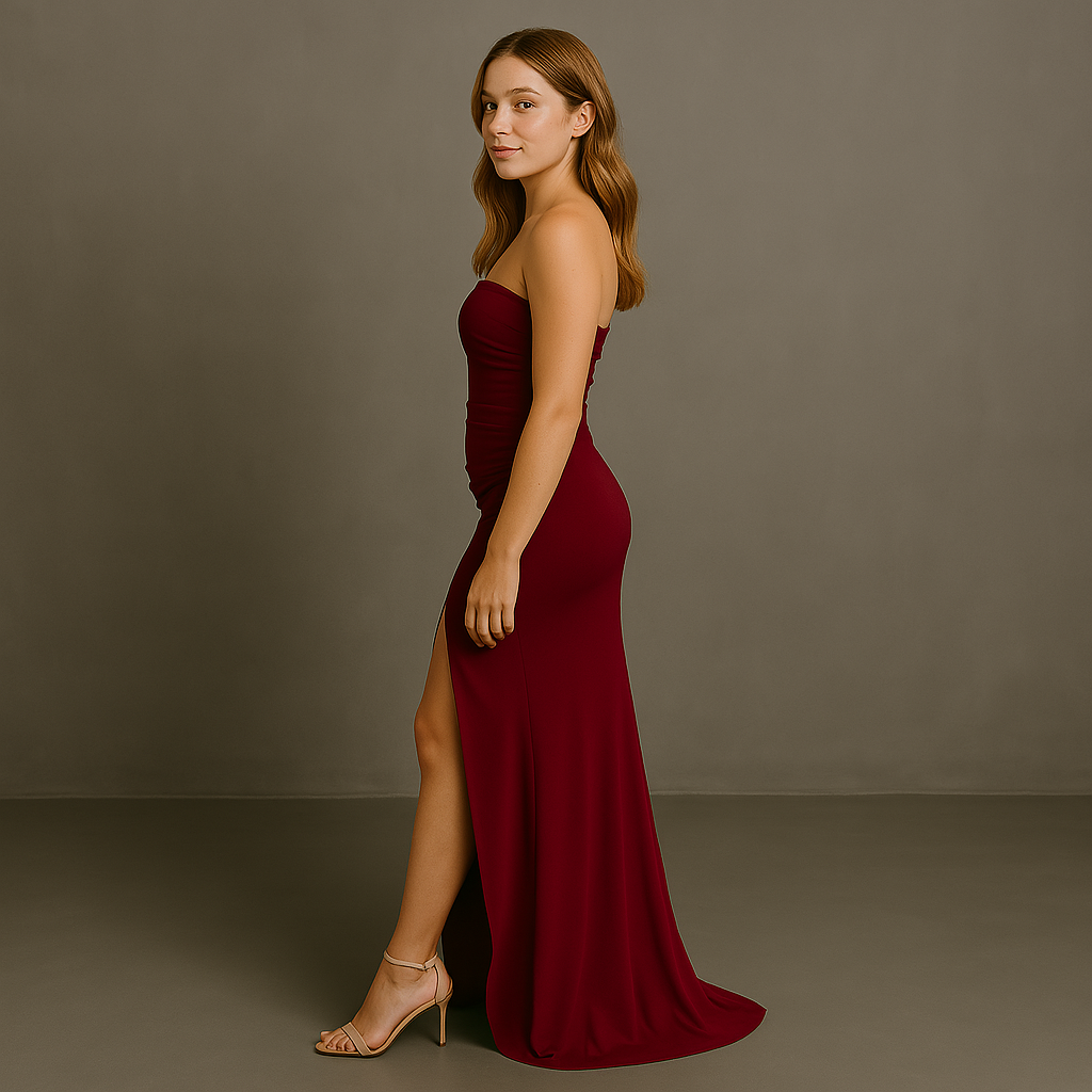 Casey - Strapless Split Long Dress