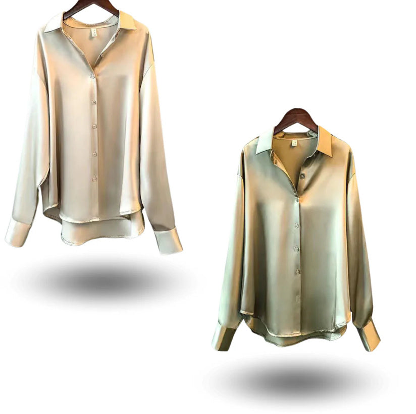 Nia – Women's Long-Sleeved Satin Shirt