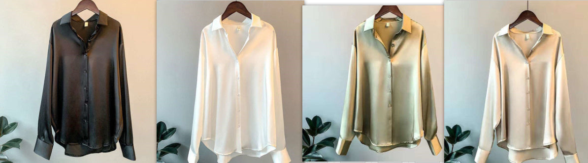Nia – Women's Long-Sleeved Satin Shirt