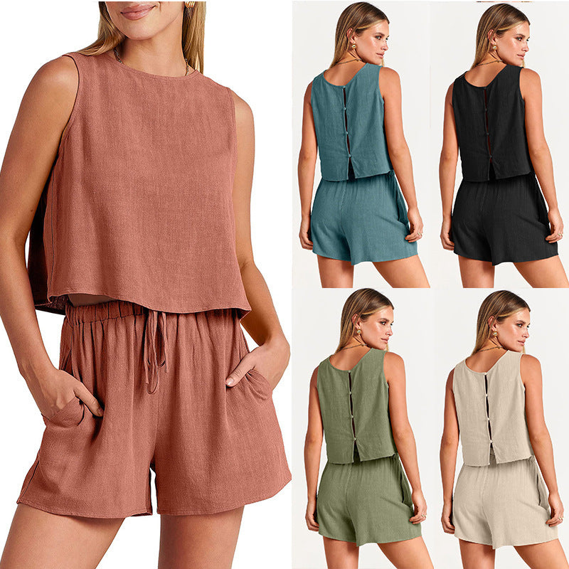 Riva – 2-Piece Sleeveless Top & Drawstring Shorts