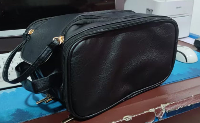 Luxe 3-Layer U-Shaped Cosmetic Bag