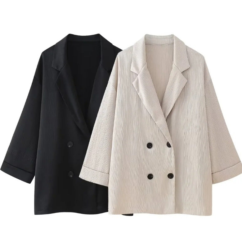 Elise – Ruffled Suit Jacket & Casual Trousers Set