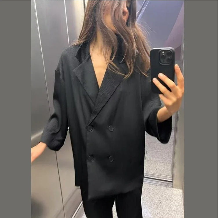 Elise – Ruffled Suit Jacket & Casual Trousers Set