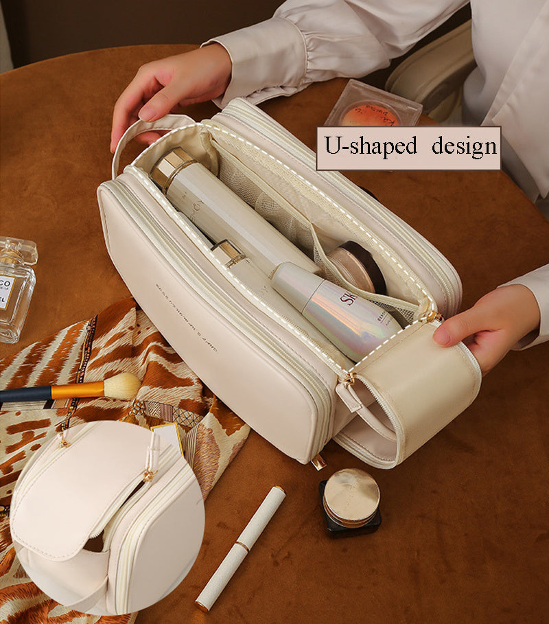 Luxe 3-Layer U-Shaped Cosmetic Bag