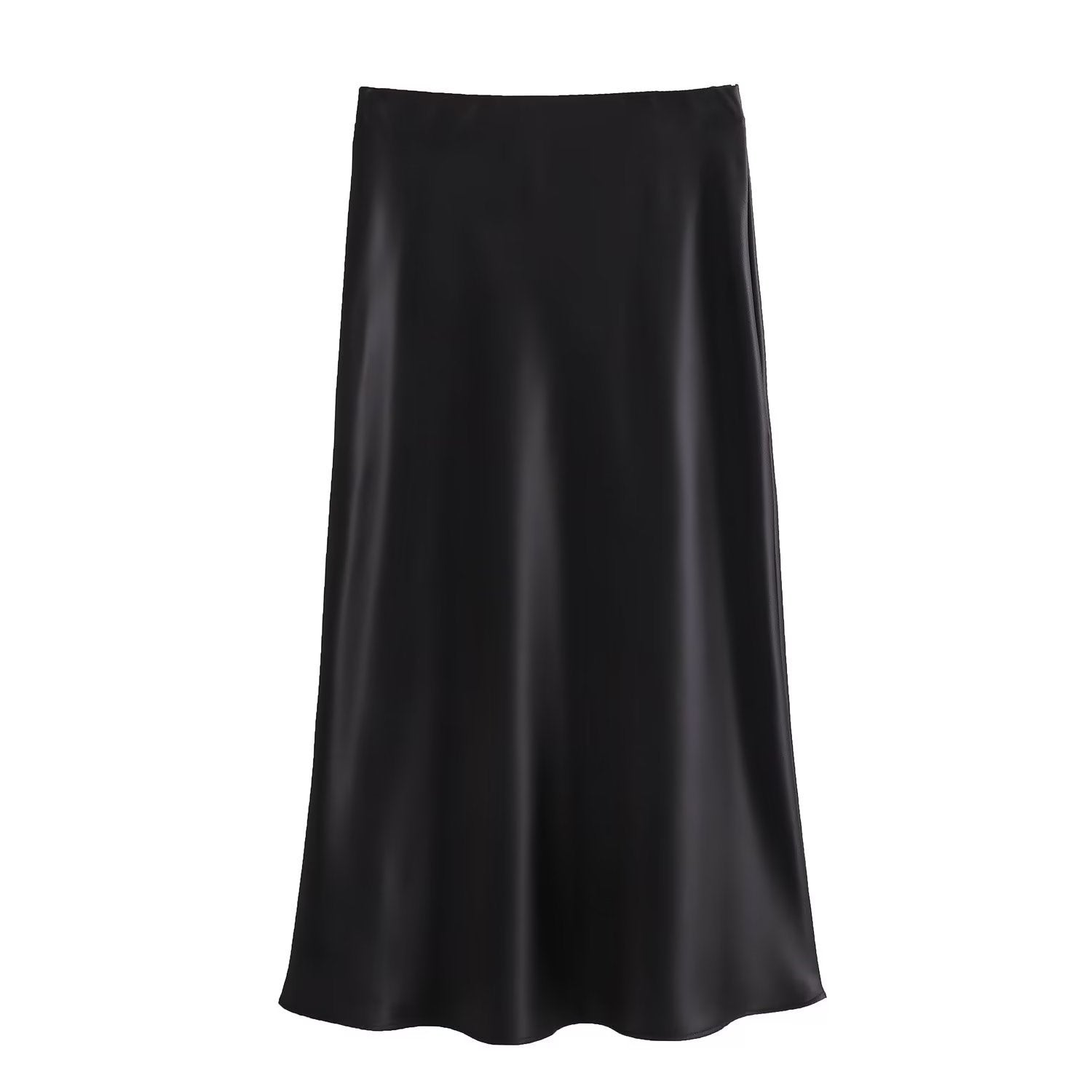 Aveline – French Silk Satin High-Waist Skirt